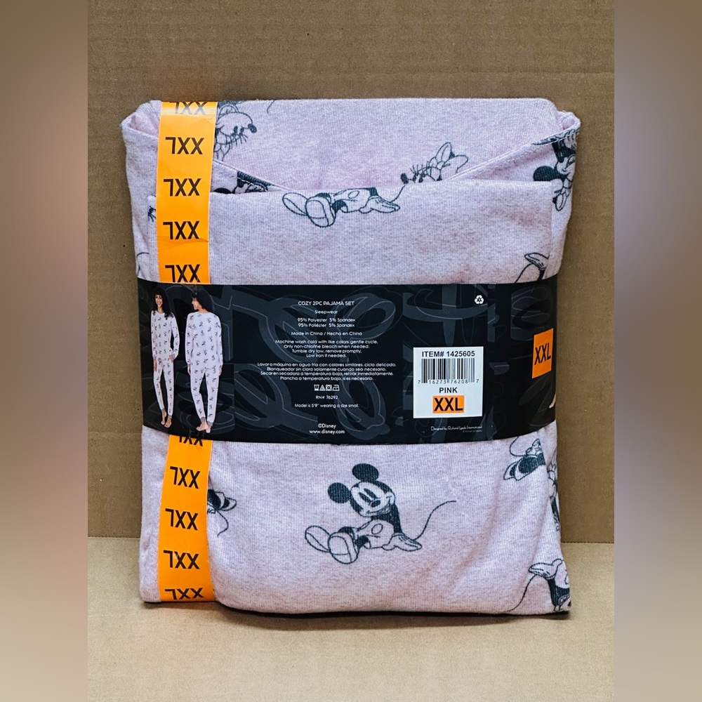 NEW - Womens Disney Cozy 2 PC Pajama Set - Mickey and Minnie - Picture 8 of 8